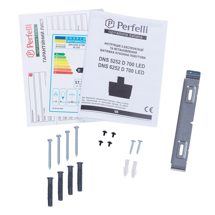 Витяжка декоративна похила PERFELLI DNS 6252 D 700 BL LED
