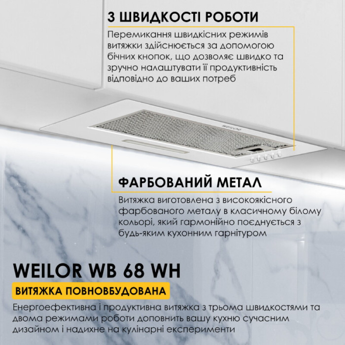 Витяжка повновбудована WEILOR WB 64 WH