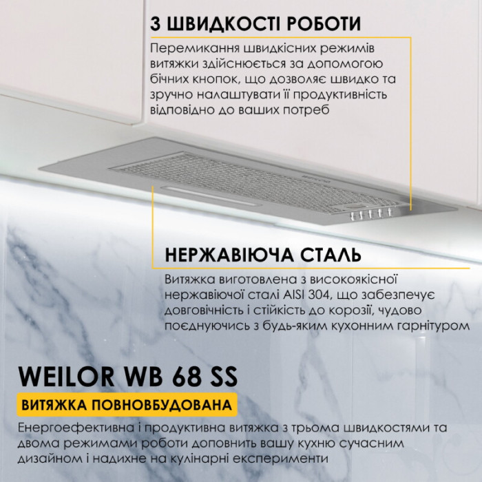 Витяжка повновбудована WEILOR WB 64 SS