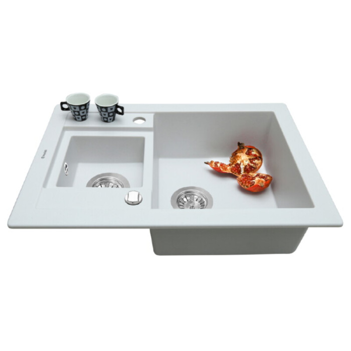 Мийка кухонна гранітна PERFELLI GRANZE PGG 506-67  WHITE