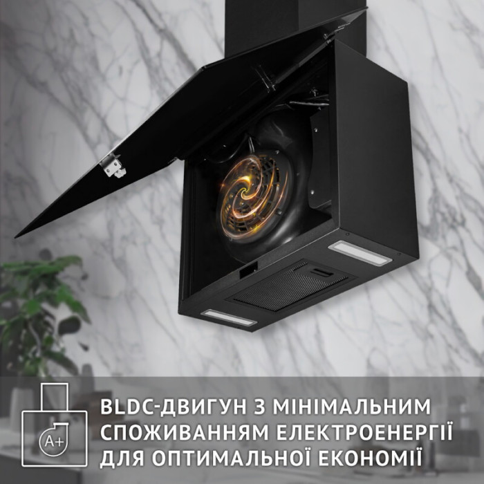 Витяжка декоративна похила PERFELLI PIANO NERO