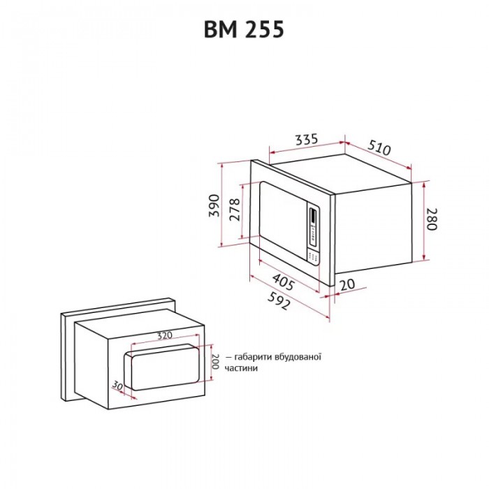 Повновбудована мікрохвильова піч PERFELLI BM 255 BIX