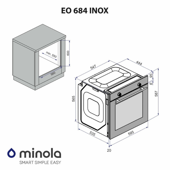 Духова шафа електрична MINOLA EO 684 INOX