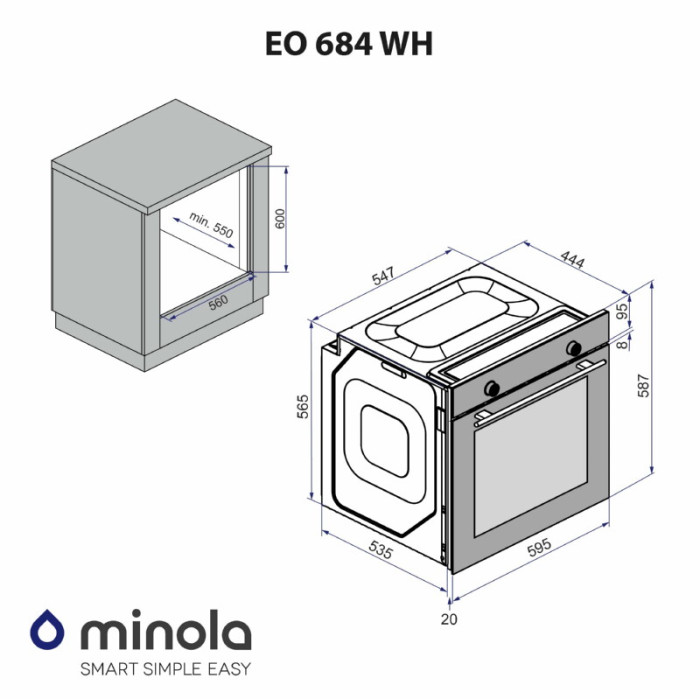 Духова шафа електрична MINOLA EO 684 WH