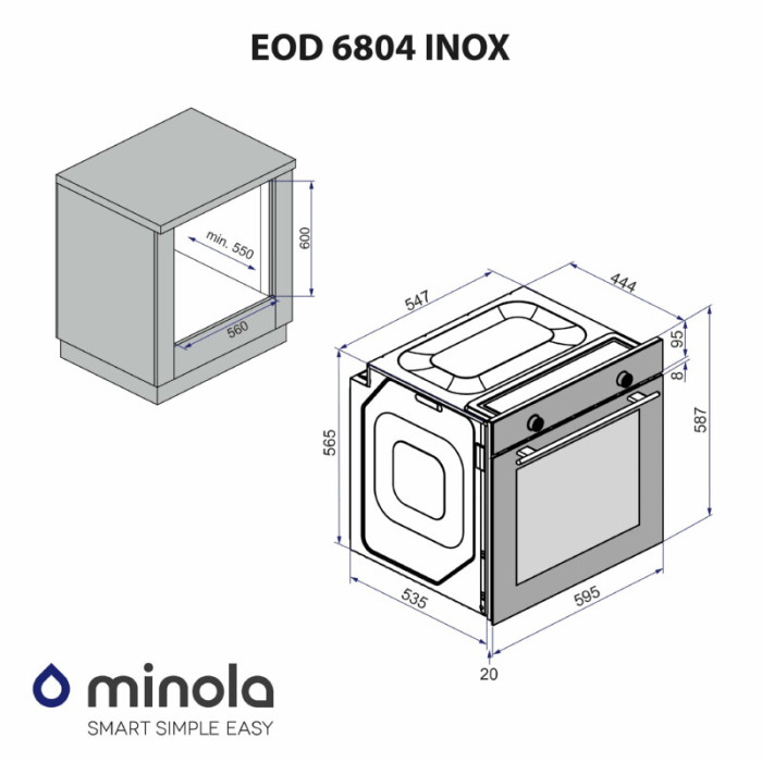 Духова шафа електрична MINOLA EOD 6804 INOX