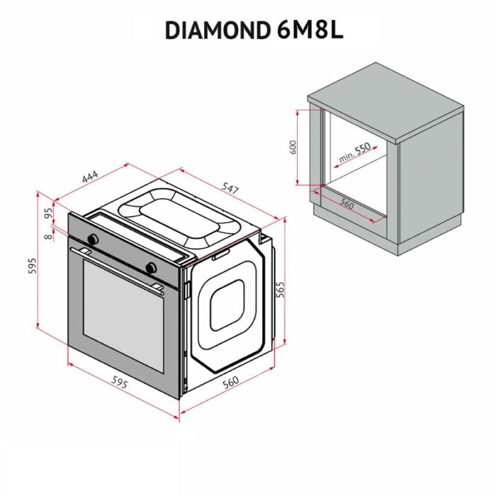 Духова шафа електрична PERFELLI DIAMOND 6M8L BIANCO
