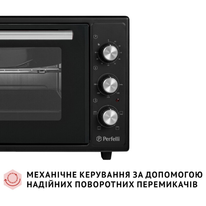 Електрична піч PERFELLI MIRAGE 37 BLACK