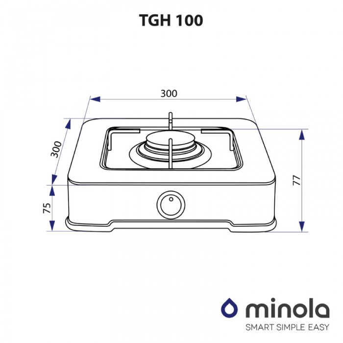 Настільна газова плита MINOLA TGH 100 WH