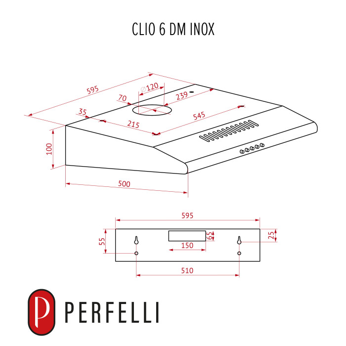 Витяжка плоска PERFELLI CLIO 6 DM INOX