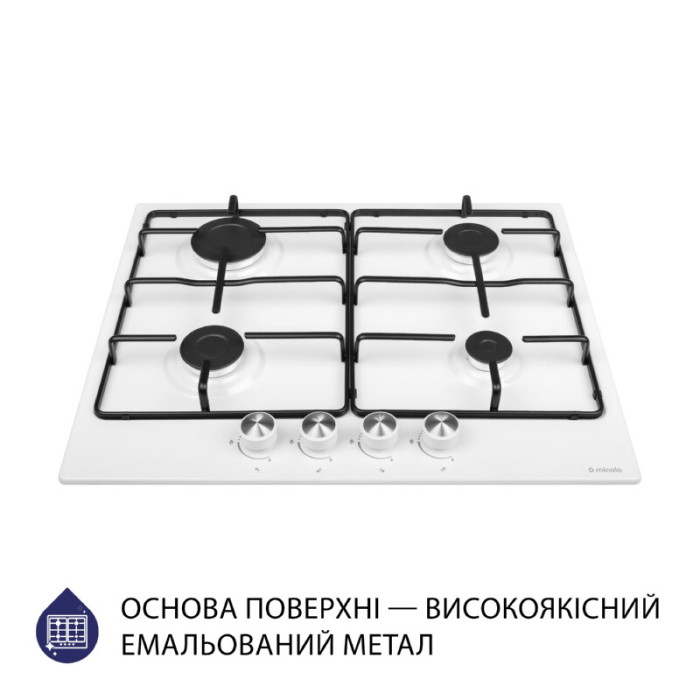 Поверхня газова на металі MINOLA MGM 61404 WH