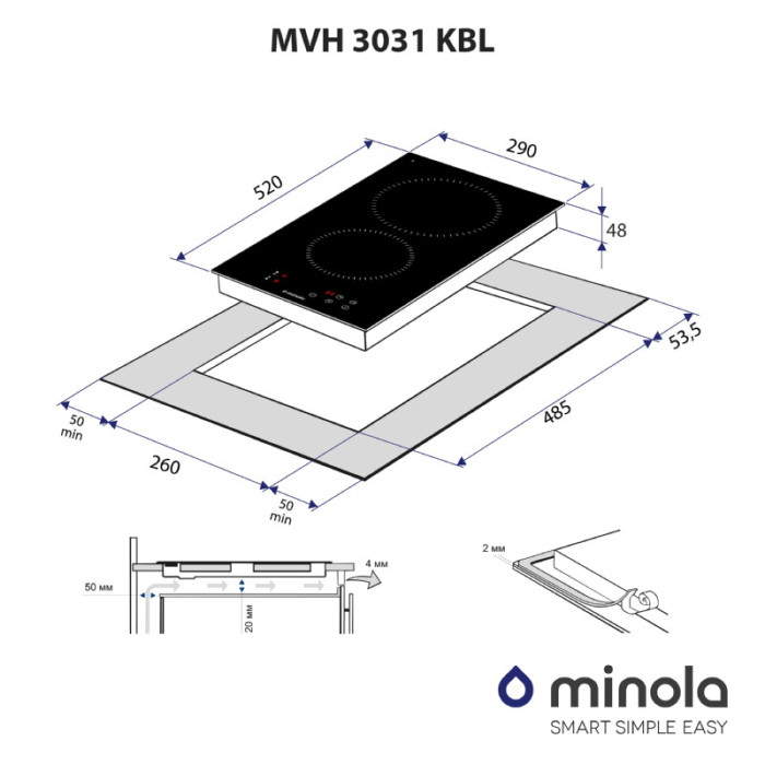 Поверхня склокерамічна Domino MINOLA MVH 3031 KBL