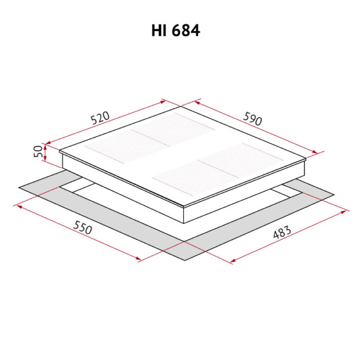 Поверхня індукційна PERFELLI HI 684 BL