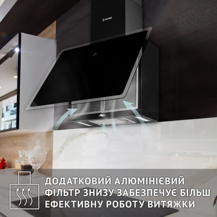 Витяжка декоративна похила PERFELLI RIVA NERO