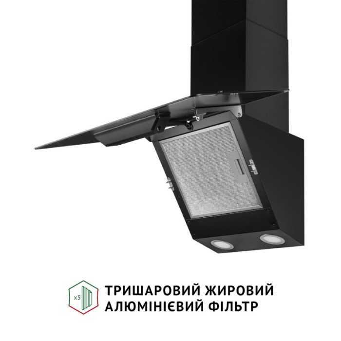 Витяжка декоративна похила PERFELLI VICCO 6HSR NERO
