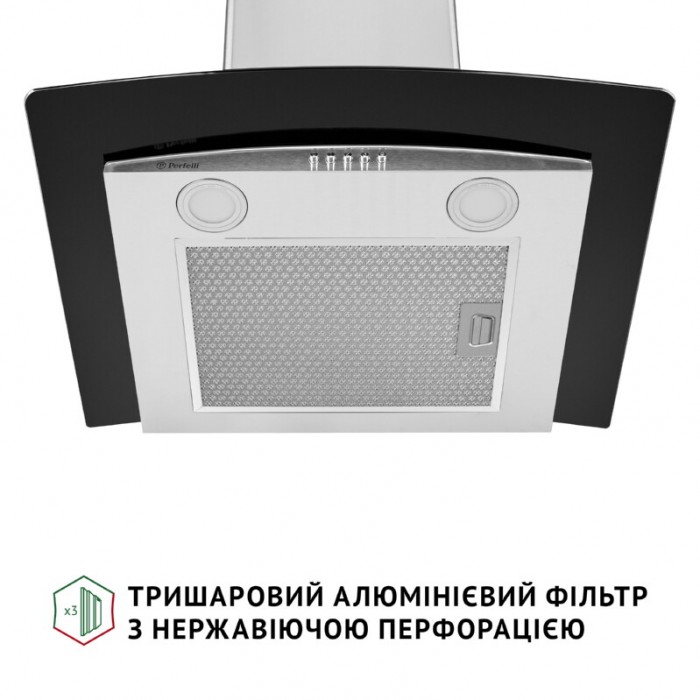 Витяжка декоративна зі склом PERFELLI GRASSI 6HMX INOX