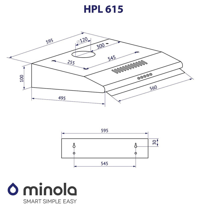 Витяжка плоска MINOLA HPL 615 I