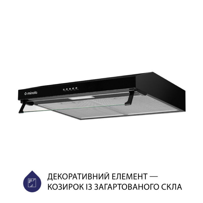 Витяжка плоска MINOLA HPL 617 BL