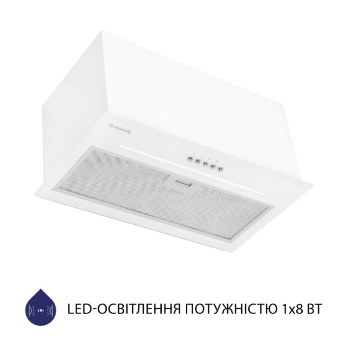 Витяжка повновбудована MINOLA HBI 5664 WH GLASS 1000 LED Line