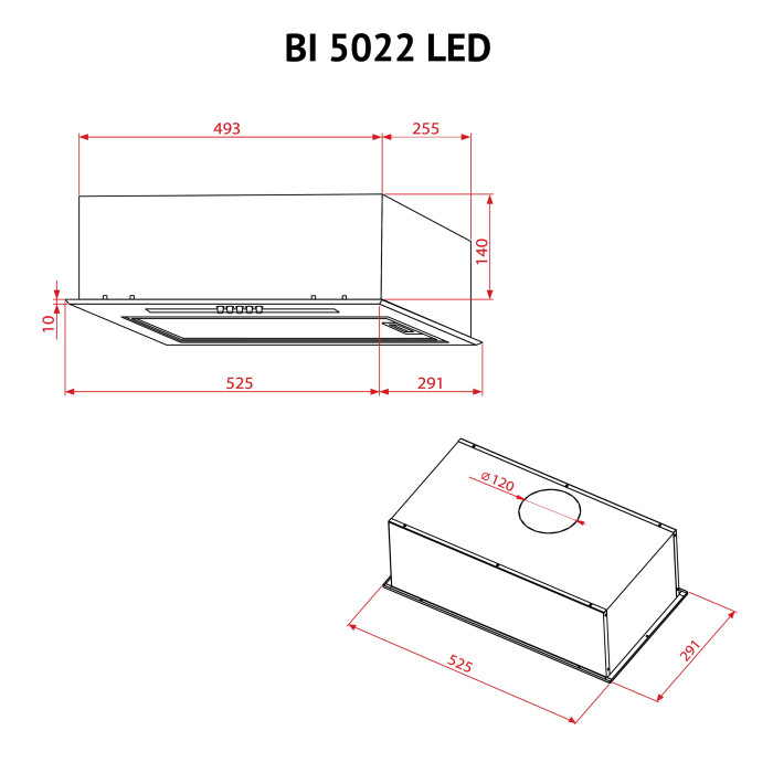 Витяжка повновбудована PERFELLI BI 5022 WH LED
