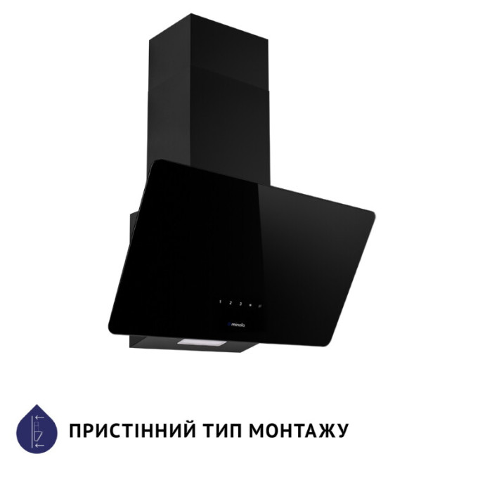 Витяжка декоративна похила MINOLA HVS 6224 BL 700 LED