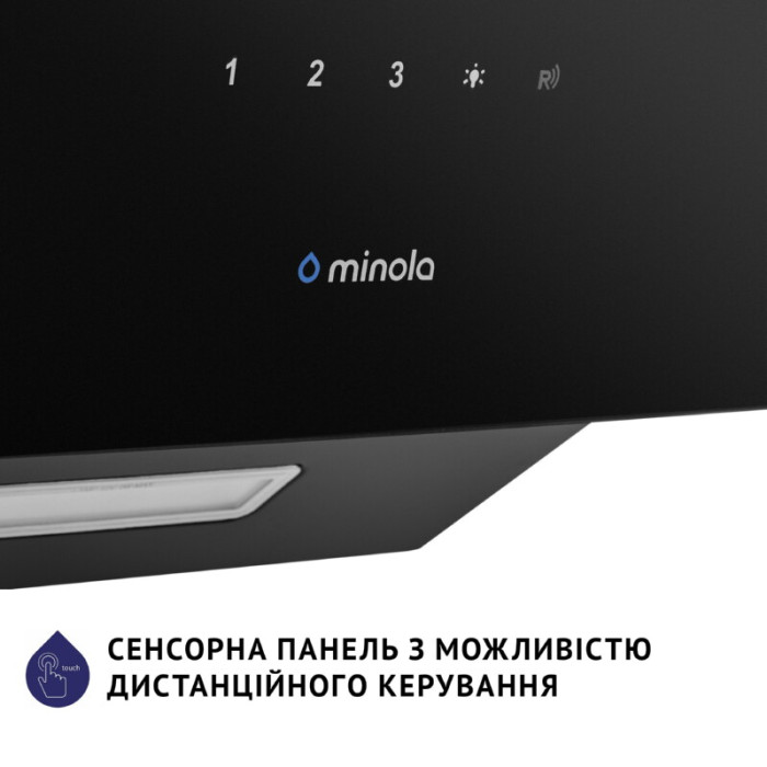 Витяжка декоративна похила MINOLA HVS 6224 BL 700 LED
