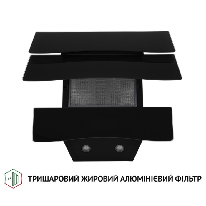 Витяжка декоративна похила PERFELLI DNS 6482 D 850 BL LED