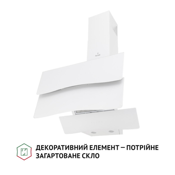 Витяжка декоративна похила PERFELLI DNS 6482 D 850 WH LED