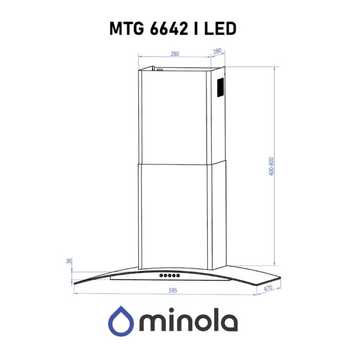 Витяжка декоративна зі склом MINOLA MTG 6642 I LED