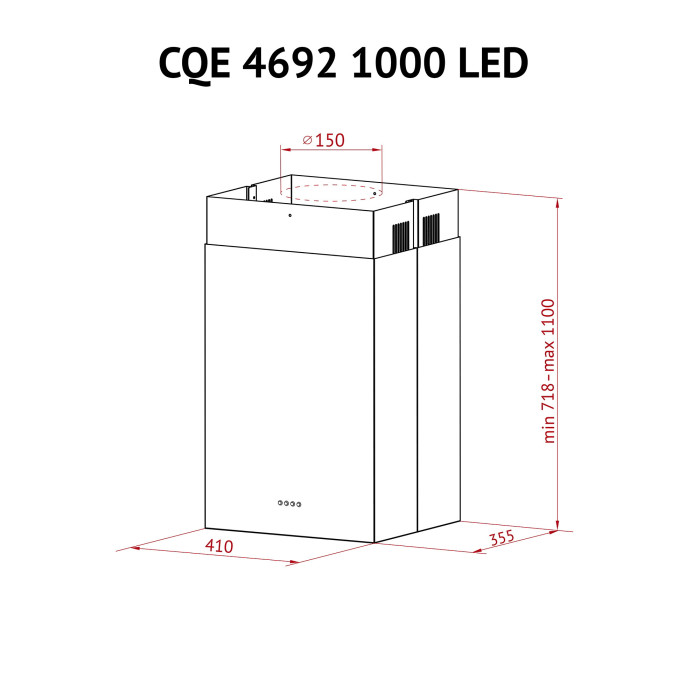 Витяжка острівна PERFELLI CQE 4692 I 1000 LED