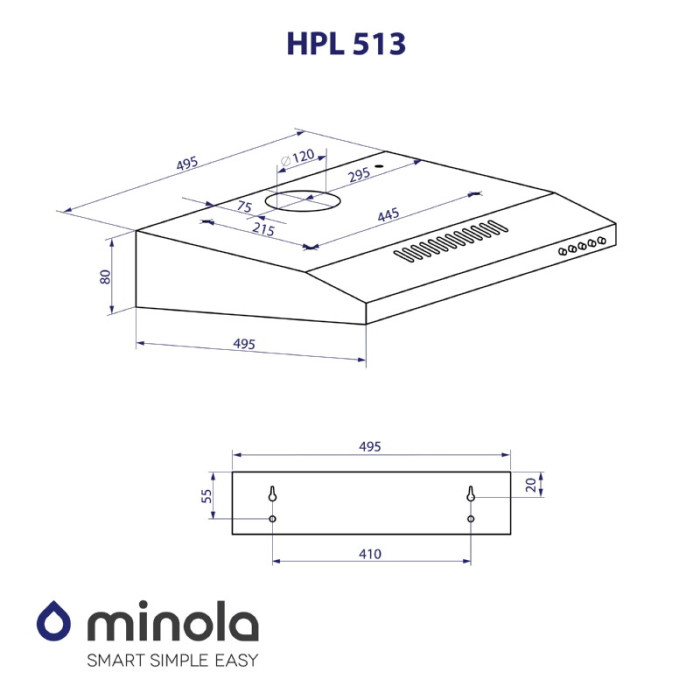 Витяжка плоска MINOLA HPL 513 BR