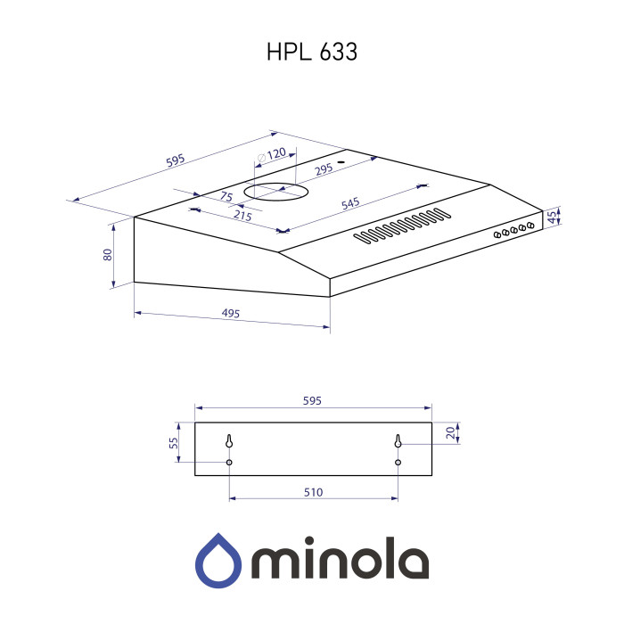 Витяжка плоска MINOLA HPL 633 IV