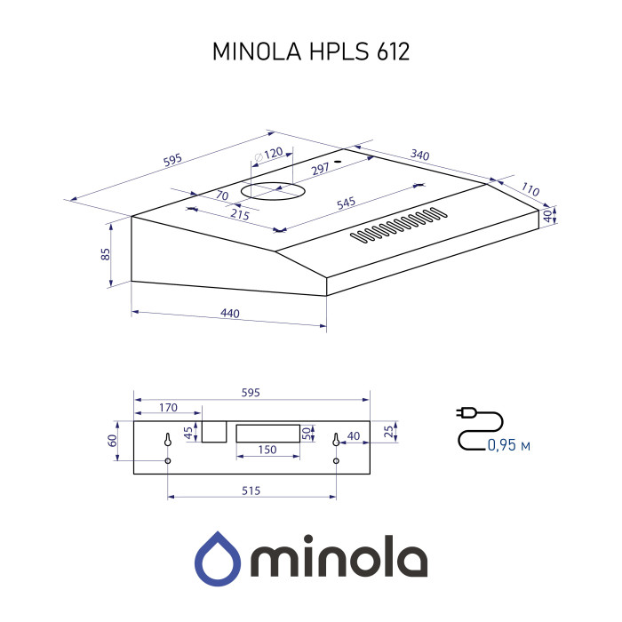 Витяжка плоска Minola HPLS 612 I