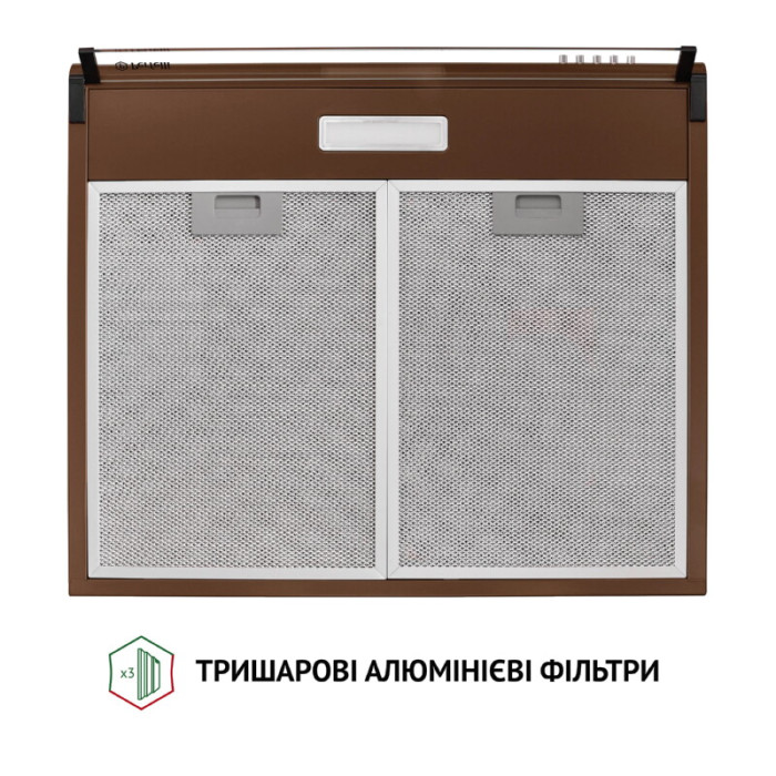 Витяжка плоска PERFELLI PL 6144 Dark BR LED