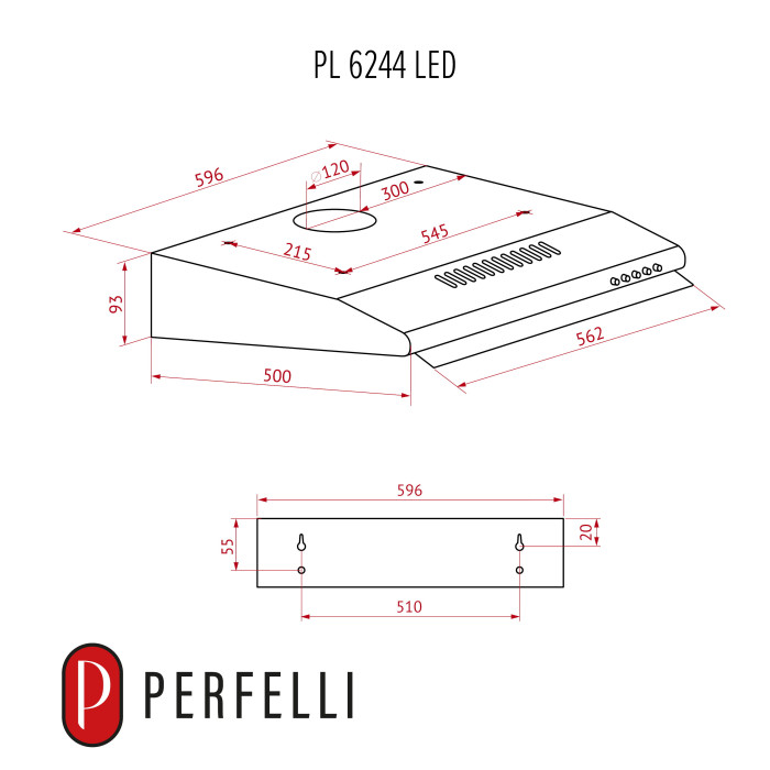 Витяжка плоска PERFELLI PL 6244 I LED