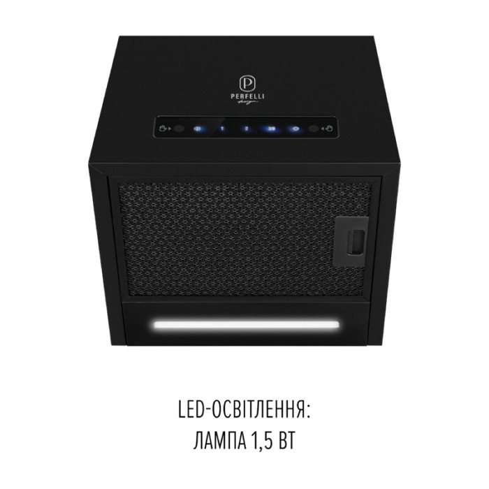 Витяжка пристінна PERFELLI DESIGN QUADRO 36 NERO SILENZIO