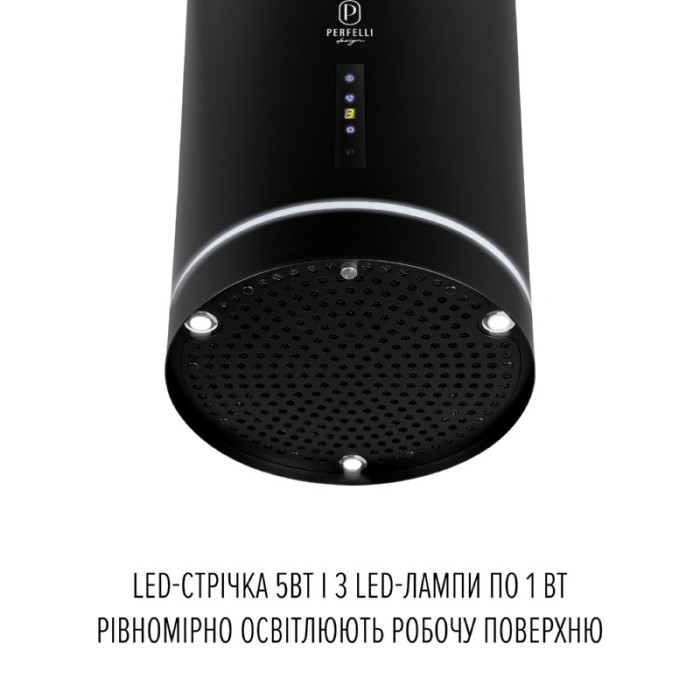 Витяжка пристінна PERFELLI DESIGN RICCO 35 NERO SILENZIO