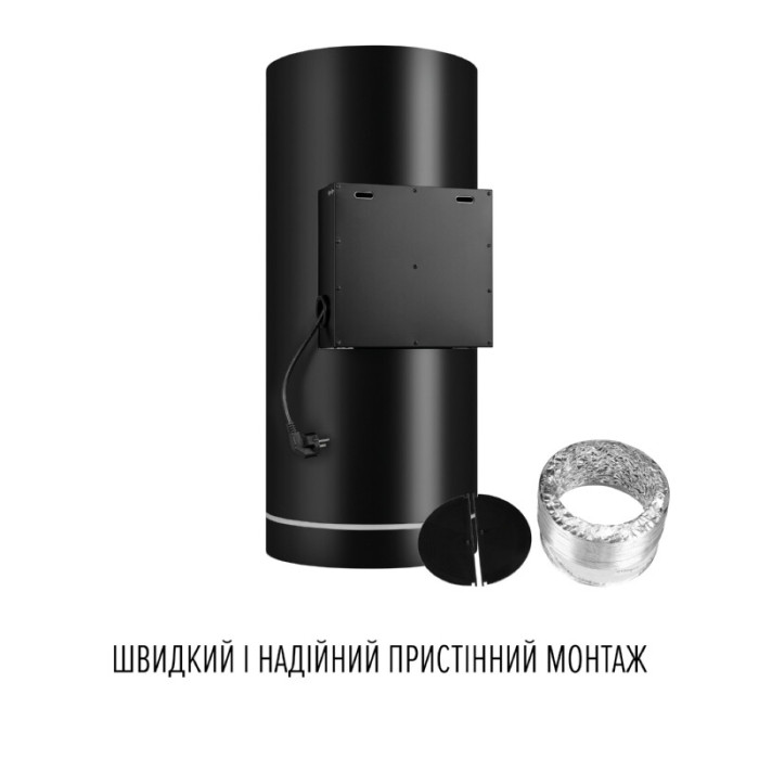 Витяжка пристінна PERFELLI DESIGN RICCO 35 NERO SILENZIO