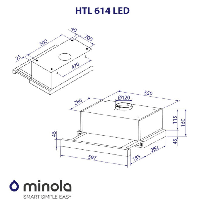 Витяжка телескопічна MINOLA HTL 614 I LED