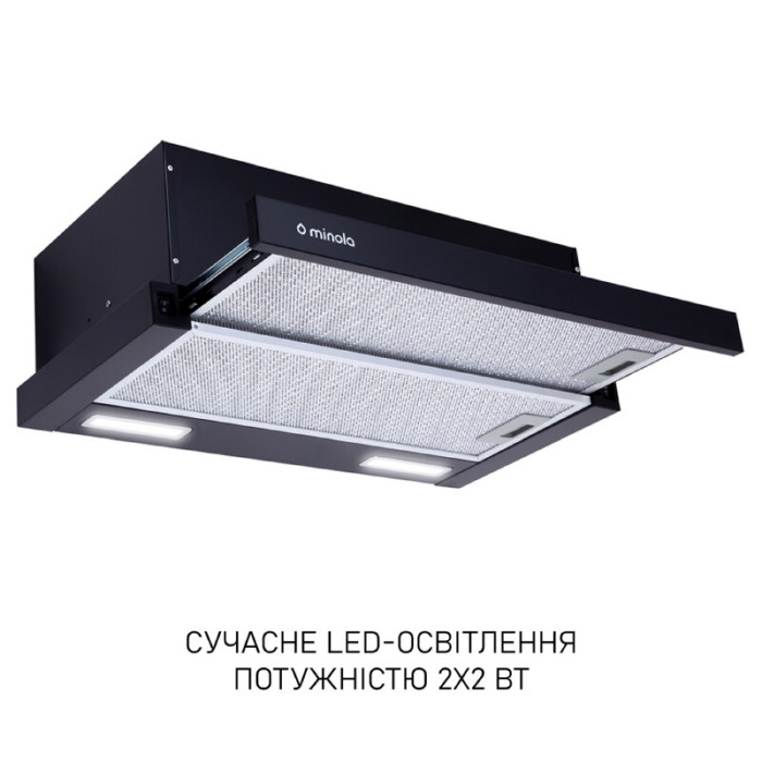 Витяжка телескопічна Minola HTL 6615 BL 1000 LED