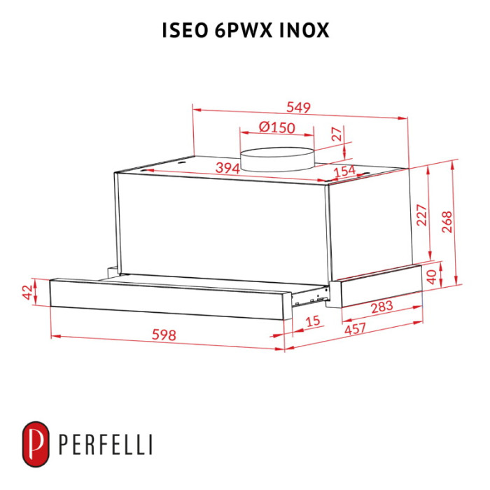 Витяжка телескопічна PERFELLI ISEO 6PWX INOX