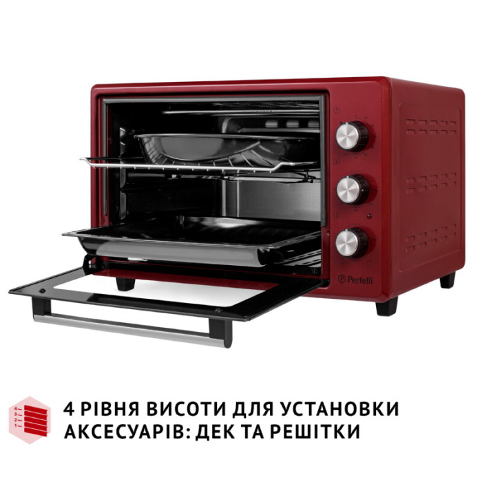 Електрична піч PERFELLI MIRAGE 37 RED