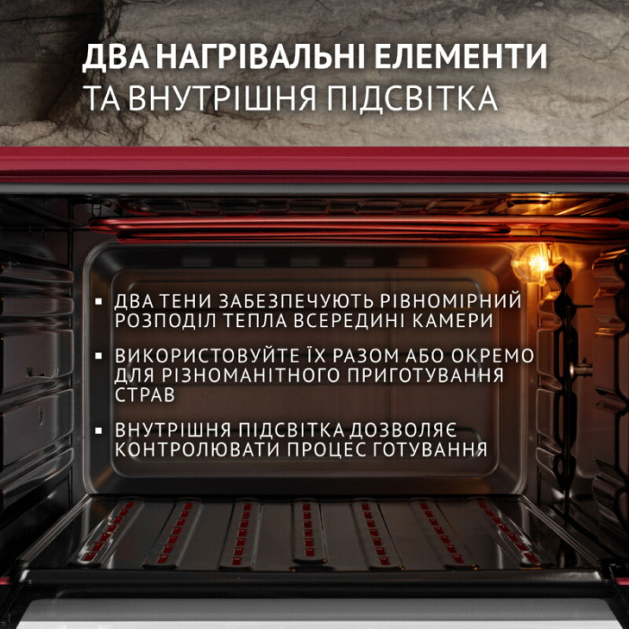 Електрична піч PERFELLI MIRAGE 37 RED