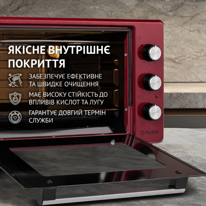 Електрична піч PERFELLI MIRAGE 37 RED