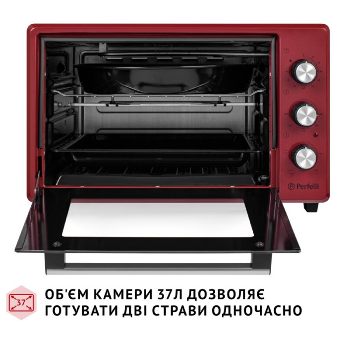 Електрична піч PERFELLI MIRAGE 37 RED