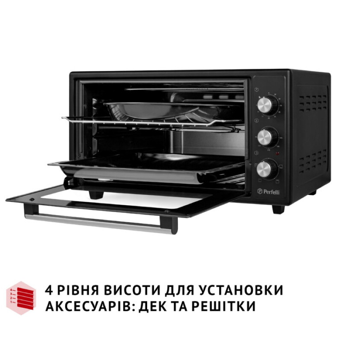 Електрична піч PERFELLI MIRAGE 48 BLACK