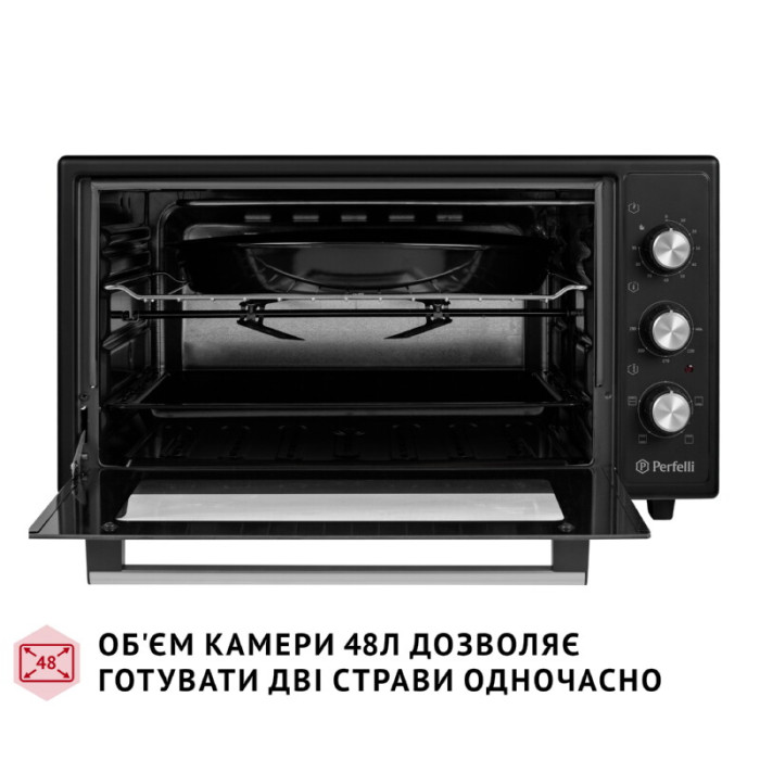Електрична піч PERFELLI MIRAGE 48 BLACK